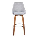 Diana 30 Walnut and Grey Corduroy Contemporary Barstools (Set of 2)