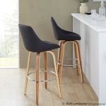Diana 30 Zebra Wood Black Faux Leather Swivel Barstool (Set of 2) 13 Diana 30 Zebra Wood Black Faux Leather Swivel Barstool (Set of 2)
