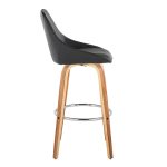 Diana 30 Zebra Wood Black Faux Leather Swivel Barstool (Set of 2) 16 Diana 30 Zebra Wood Black Faux Leather Swivel Barstool (Set of 2)