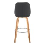 Diana 30 Zebra Wood Black Faux Leather Swivel Barstool (Set of 2) 18 Diana 30 Zebra Wood Black Faux Leather Swivel Barstool (Set of 2)