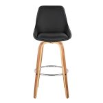 Diana 30 Zebra Wood Black Faux Leather Swivel Barstool (Set of 2) 19 Diana 30 Zebra Wood Black Faux Leather Swivel Barstool (Set of 2)