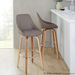 Diana 30 Zebra Wood Brown Faux Leather Barstools (Set of 2)