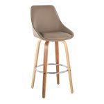 Diana 30 Zebra Wood Brown Faux Leather Barstools (Set of 2)
