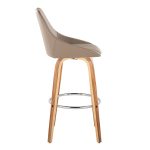 Diana 30 Zebra Wood Brown Faux Leather Barstools (Set of 2)