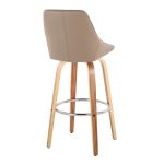 Diana 30 Zebra Wood Brown Faux Leather Barstools (Set of 2)