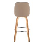 Diana 30 Zebra Wood Brown Faux Leather Barstools (Set of 2)