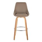 Diana 30 Zebra Wood Brown Faux Leather Barstools (Set of 2)