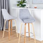 Diana 30 Zebra Wood Grey Corduroy Contemporary Barstools (Set of 2) 12 Diana 30 Zebra Wood Grey Corduroy Contemporary Barstools (Set of 2)