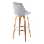 Diana 30 Zebra Wood Grey Corduroy Contemporary Barstools (Set of 2) 16 Diana 30 Zebra Wood Grey Corduroy Contemporary Barstools (Set of 2)