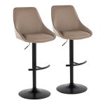 Diana Black Brown Contemporary Adjustable Barstools (Set of 2) 13 Diana Black Brown Contemporary Adjustable Barstools (Set of 2)
