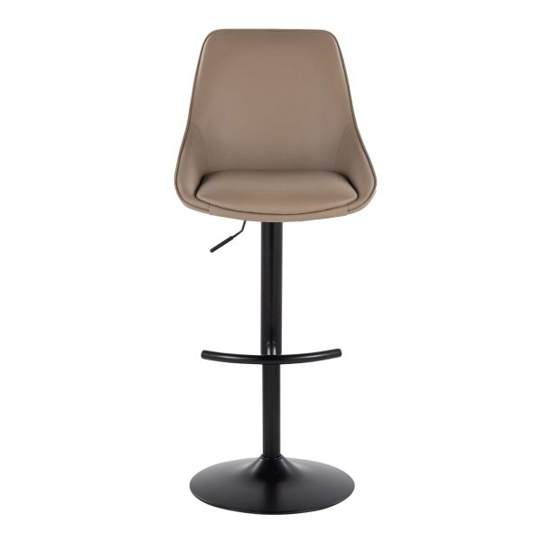 Diana Black Brown Contemporary Adjustable Barstools Set of 2 7