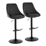 Diana Black Faux Leather Contemporary Adjustable Barstools (Set of 2) 13 Diana Black Faux Leather Contemporary Adjustable Barstools (Set of 2)