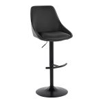 Diana Black Faux Leather Contemporary Adjustable Barstools (Set of 2) 14 Diana Black Faux Leather Contemporary Adjustable Barstools (Set of 2)