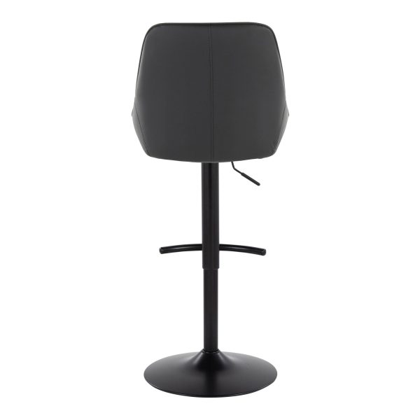 Diana Black Faux Leather Contemporary Adjustable Barstools Set of 2 6