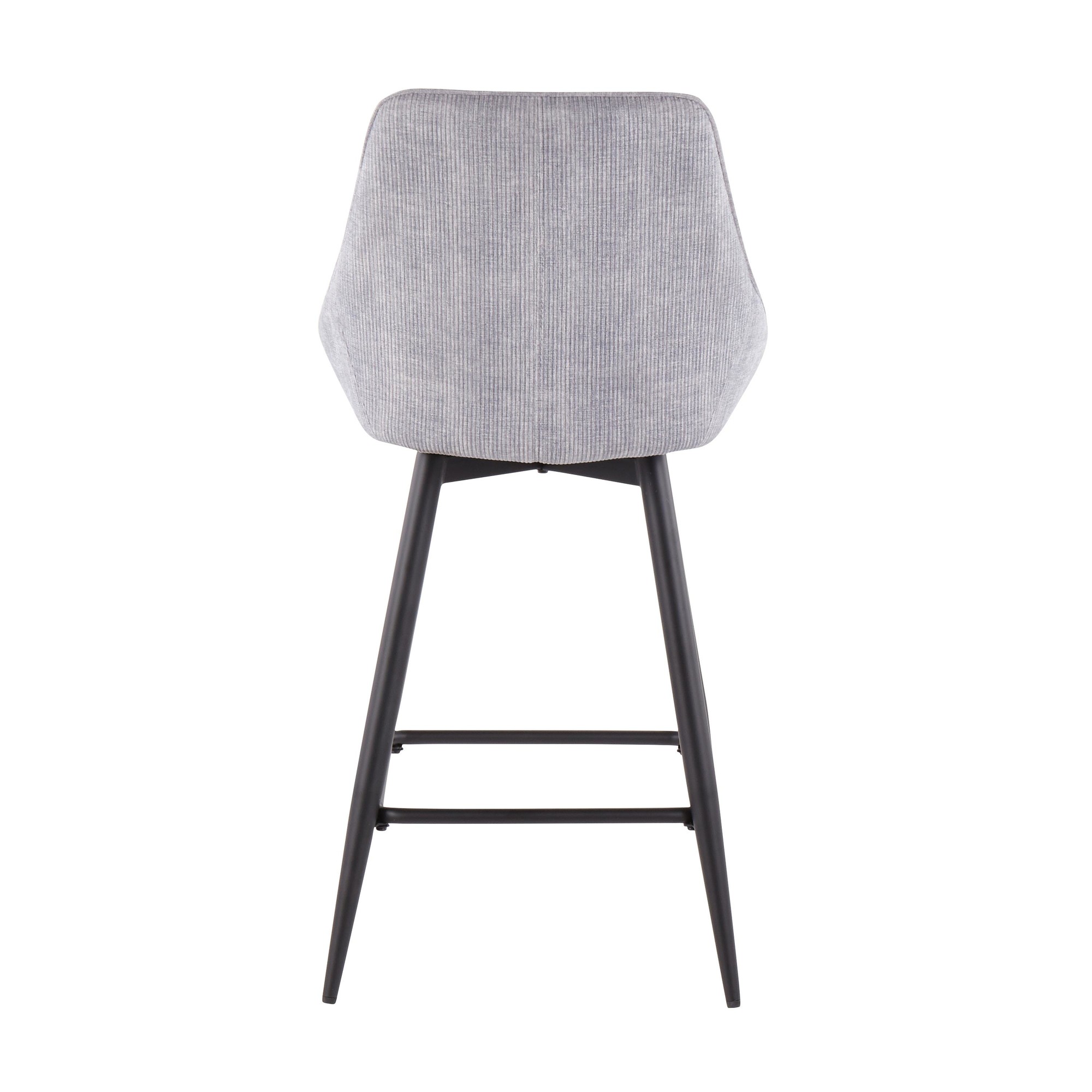 Diana Black Steel Grey Corduroy Contemporary Counter Stools (Set of 2) 10 Diana Black Steel Grey Corduroy Contemporary Counter Stools (Set of 2) - Image 10