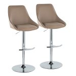 Diana Brown Faux Leather Chrome Contemporary Adjustable Barstool (Set of 2) 13 Diana Brown Faux Leather Chrome Contemporary Adjustable Barstool (Set of 2)