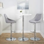 Diana Chrome Grey Corduroy Contemporary Adjustable Bar Stools (Set of 2) 14 Diana Chrome Grey Corduroy Contemporary Adjustable Bar Stools (Set of 2)