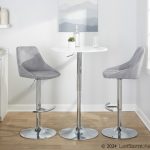 Diana Chrome Grey Corduroy Contemporary Adjustable Bar Stools (Set of 2) 15 Diana Chrome Grey Corduroy Contemporary Adjustable Bar Stools (Set of 2)
