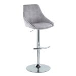 Diana Chrome Grey Corduroy Contemporary Adjustable Bar Stools (Set of 2) 17 Diana Chrome Grey Corduroy Contemporary Adjustable Bar Stools (Set of 2)