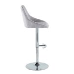 Diana Chrome Grey Corduroy Contemporary Adjustable Bar Stools (Set of 2) 18 Diana Chrome Grey Corduroy Contemporary Adjustable Bar Stools (Set of 2)