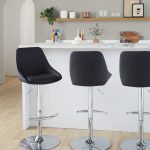 Diana Chrome and Black Faux Leather Contemporary Barstool (Set of 2) 11 Diana Chrome and Black Faux Leather Contemporary Barstool (Set of 2)
