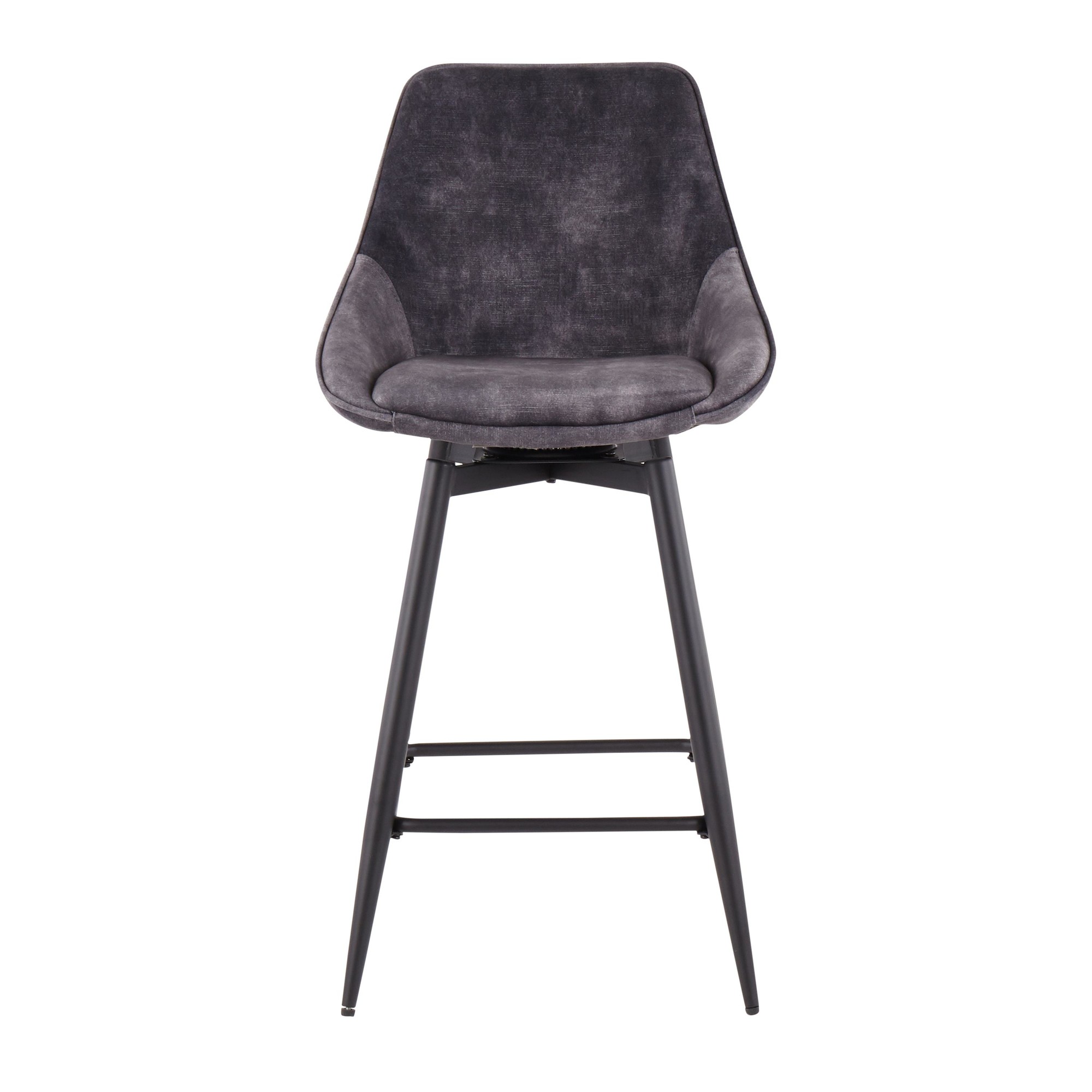 Diana Contemporary Black Steel Grey Velvet Counter Stools (Set of 2) 11 Diana Contemporary Black Steel Grey Velvet Counter Stools (Set of 2) - Image 11