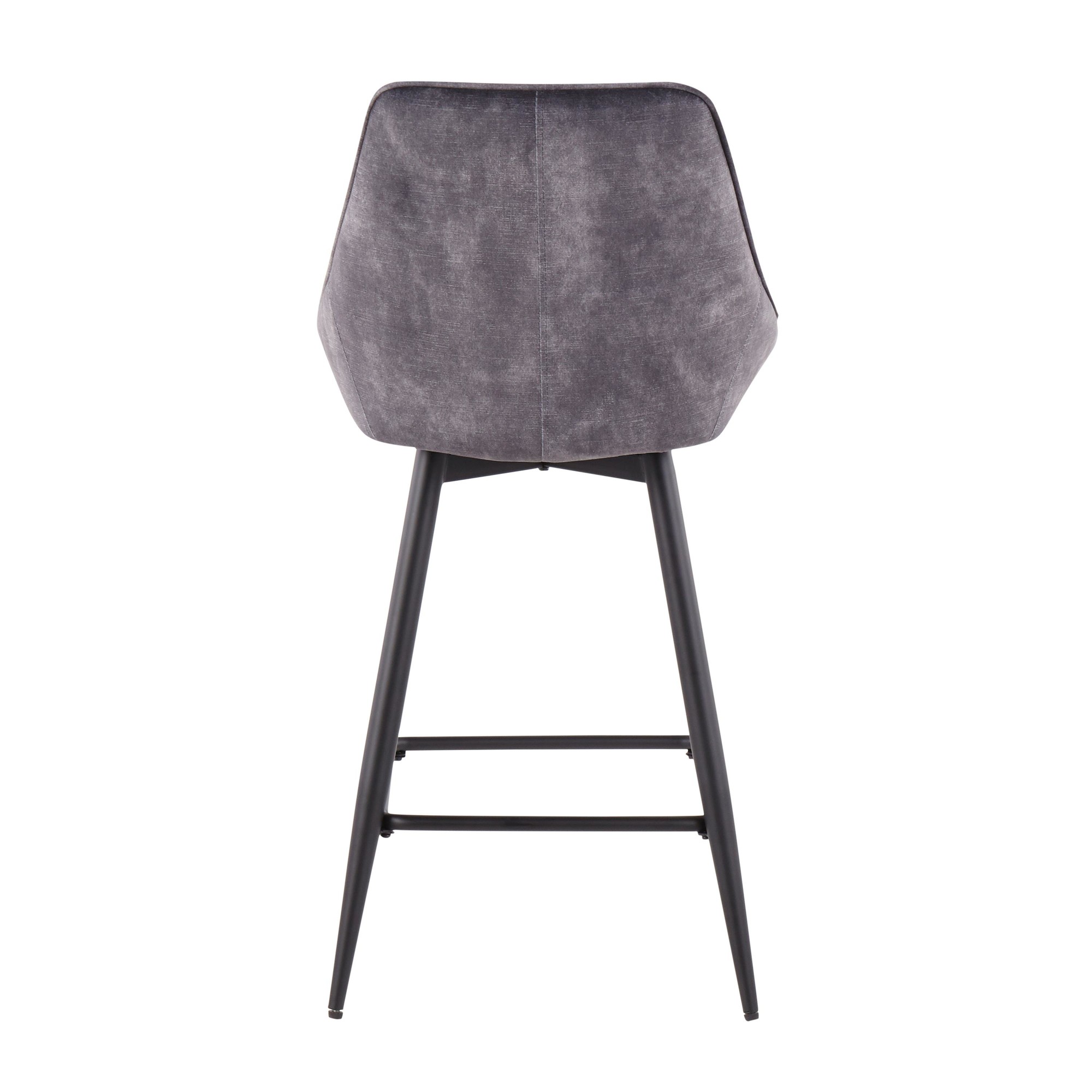 Diana Contemporary Black Steel Grey Velvet Counter Stools (Set of 2) 10 Diana Contemporary Black Steel Grey Velvet Counter Stools (Set of 2) - Image 10