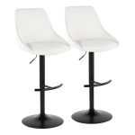 Diana Contemporary Black White Adjustable Barstools (Set of 2) 13 Diana Contemporary Black White Adjustable Barstools (Set of 2)