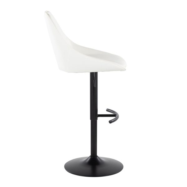 Diana Contemporary Black White Adjustable Barstools Set of 2 4