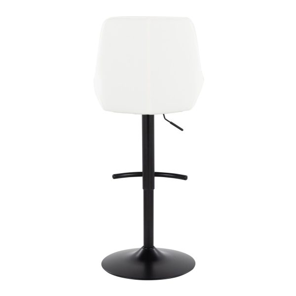 Diana Contemporary Black White Adjustable Barstools Set of 2 6