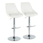 Diana Contemporary Chrome and White Adjustable Barstool (Set of 2) 13 Diana Contemporary Chrome and White Adjustable Barstool (Set of 2)
