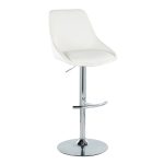 Diana Contemporary Chrome and White Adjustable Barstool (Set of 2) 14 Diana Contemporary Chrome and White Adjustable Barstool (Set of 2)
