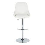 Diana Contemporary Chrome and White Adjustable Barstool (Set of 2) 18 Diana Contemporary Chrome and White Adjustable Barstool (Set of 2)