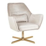 Diana Contemporary Gold Metal Champagne Velvet Swivel Lounge Chair 10 Diana Contemporary Gold Metal Champagne Velvet Swivel Lounge Chair