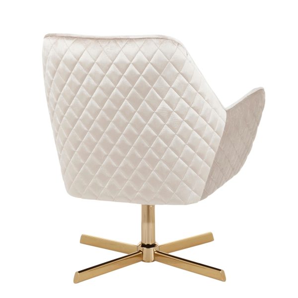 Diana Contemporary Gold Metal Champagne Velvet Swivel Lounge Chair 4
