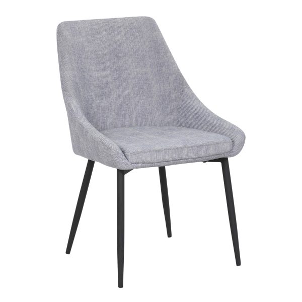 Diana Contemporary Grey Corduroy Black Metal Chairs Set of 2 2