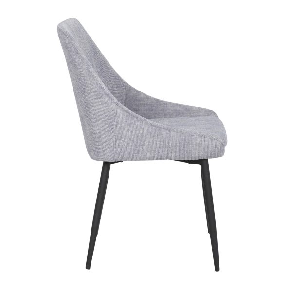 Diana Contemporary Grey Corduroy Black Metal Chairs Set of 2 3