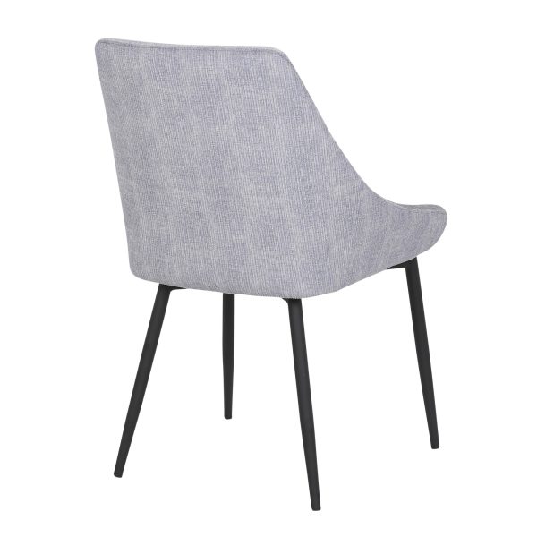 Diana Contemporary Grey Corduroy Black Metal Chairs Set of 2 4