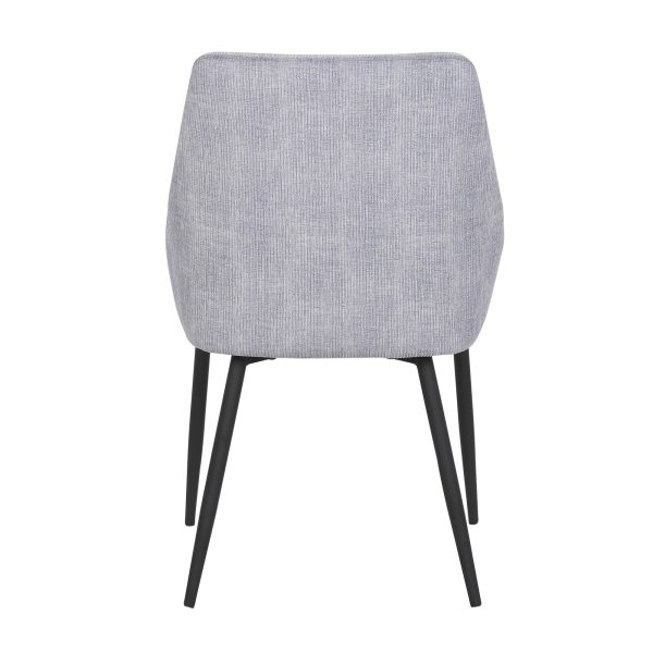 Diana Contemporary Grey Corduroy Black Metal Chairs Set of 2 5