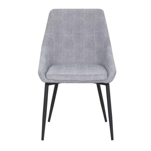 Diana Contemporary Grey Corduroy Black Metal Chairs Set of 2 6