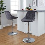 Diana Contemporary Grey Velvet Adjustable Bar Stools (Set of 2) 14 Diana Contemporary Grey Velvet Adjustable Bar Stools (Set of 2)