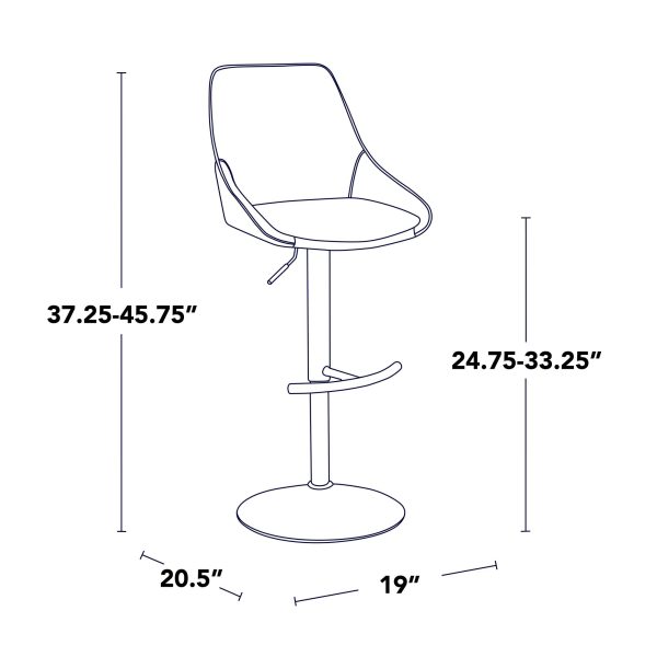 Diana Contemporary Grey Velvet Adjustable Bar Stools Set of 2 10