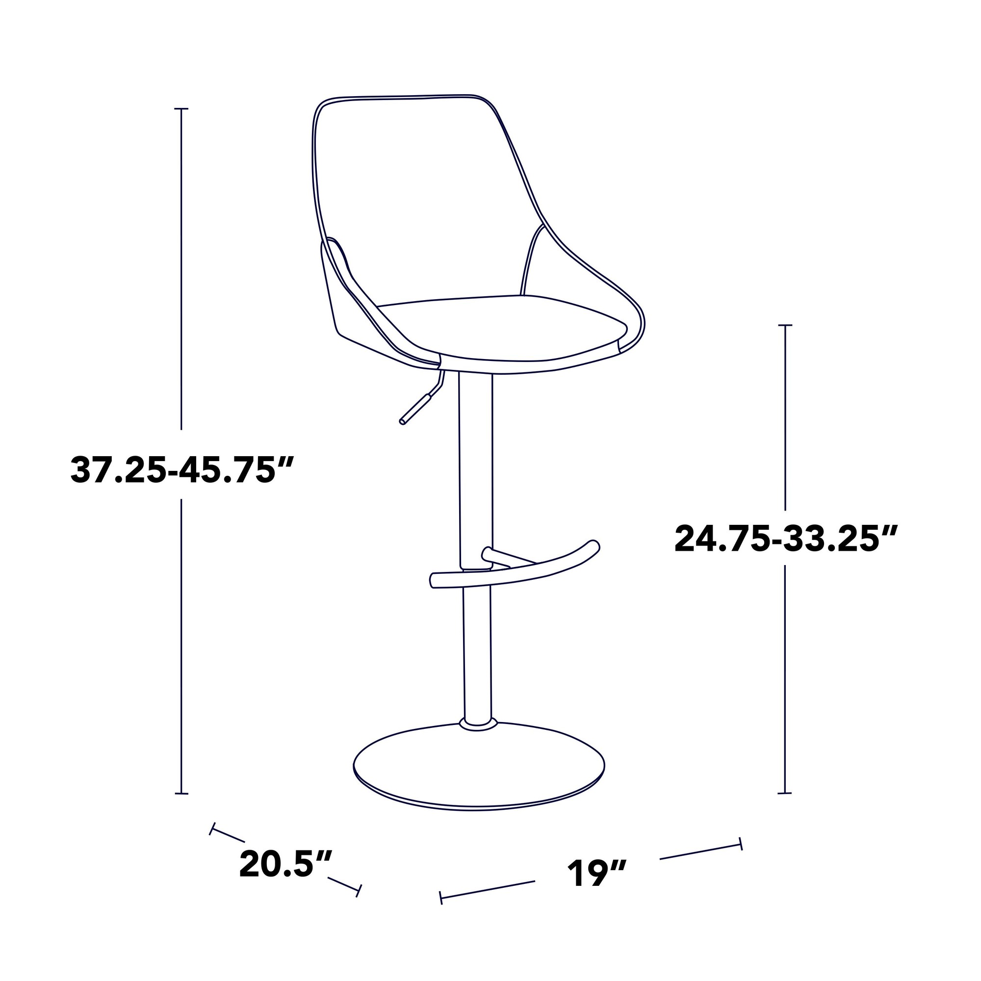 Diana Contemporary Grey Velvet Adjustable Bar Stools (Set of 2) 11 Diana Contemporary Grey Velvet Adjustable Bar Stools (Set of 2) - Image 11