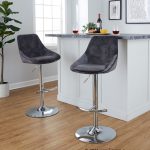 Diana Contemporary Grey Velvet Adjustable Bar Stools (Set of 2) 13 Diana Contemporary Grey Velvet Adjustable Bar Stools (Set of 2)
