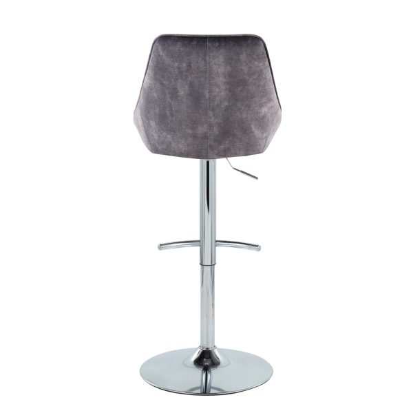 Diana Contemporary Grey Velvet Adjustable Bar Stools Set of 2 8