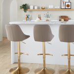 Diana Gold Brown Contemporary Adjustable Barstools (Set of 2) 12 Diana Gold Brown Contemporary Adjustable Barstools (Set of 2)