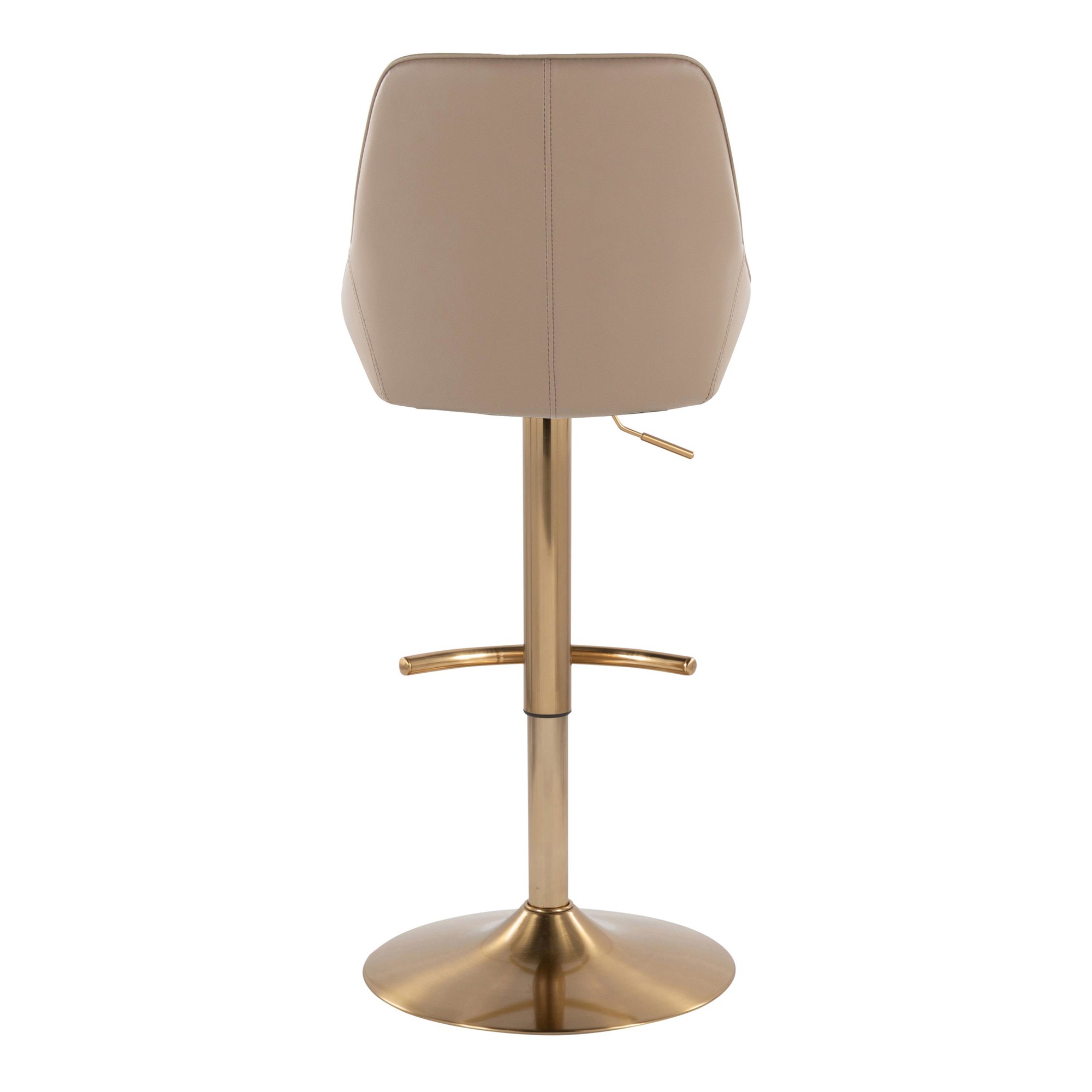 Diana Gold Brown Contemporary Adjustable Barstools (Set of 2) 7 Diana Gold Brown Contemporary Adjustable Barstools (Set of 2) - Image 7