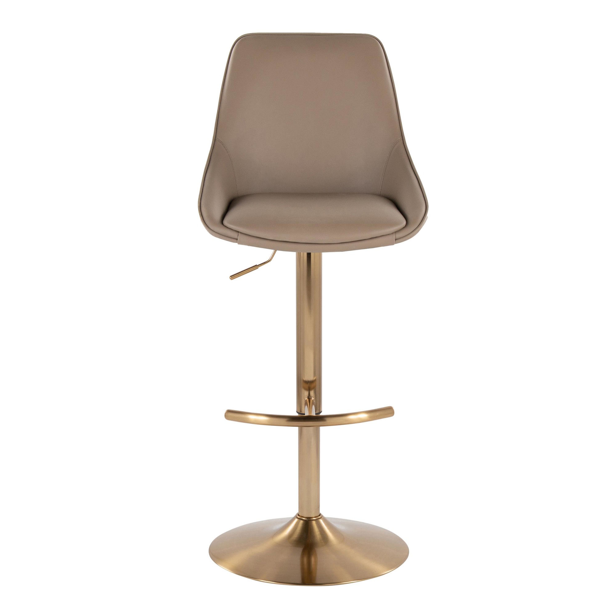 Diana Gold Brown Contemporary Adjustable Barstools (Set of 2) 8 Diana Gold Brown Contemporary Adjustable Barstools (Set of 2) - Image 8