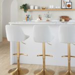 Diana Gold White Contemporary Adjustable Barstool (Set of 2) 12 Diana Gold White Contemporary Adjustable Barstool (Set of 2)