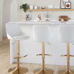 Diana Gold White Contemporary Adjustable Barstool (Set of 2) 11 Diana Gold White Contemporary Adjustable Barstool (Set of 2)